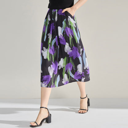 Tulip Bloom Slimming Midi Skirt