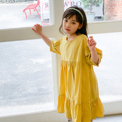 Girls' Korean Style Cake Dress