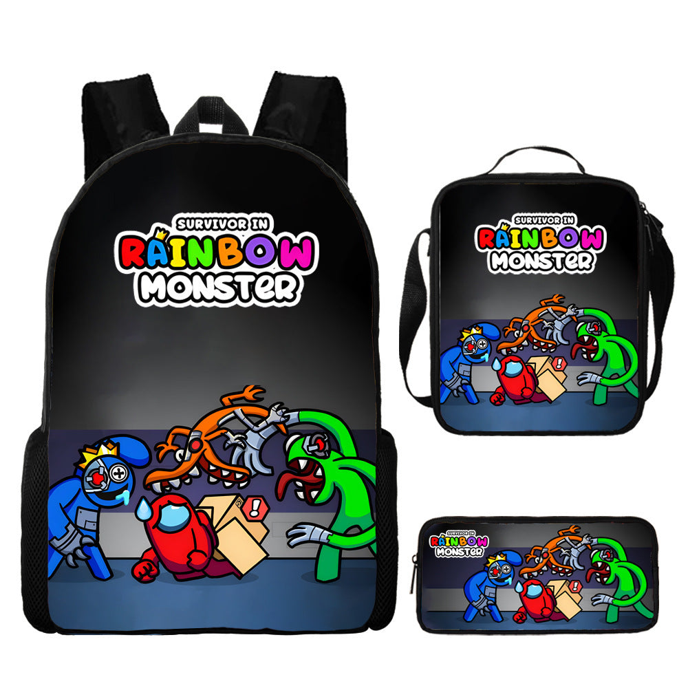 Rainbow Friends Children's Backpack Three-Piece Set