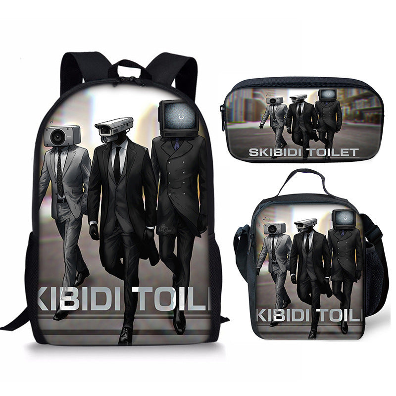 Skibidi Toilet Children's Backpack Three-Piece Set