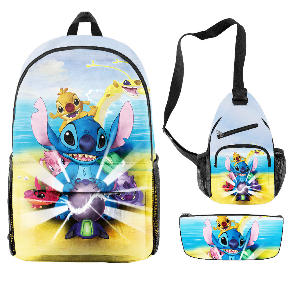 Stitch Children's Backpack Three-Piece Set