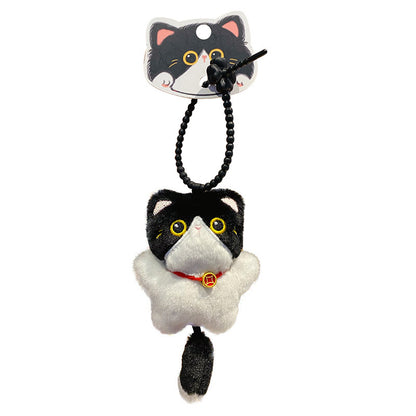 Nuo Ji Yuan Qi Mao Plush Doll Keychain Female Cute Hairy Cat Backpack Pendant