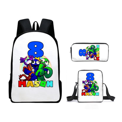 Rainbow Friends Children's Backpack Three-Piece Set