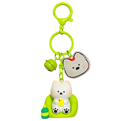 Cute Daily Showdown Series West Highland Dog Resin Doll Keychain Doll Couple Bag Pendant