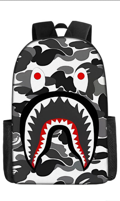 Shark Cartoon Children's Backpack Three-Piece Set