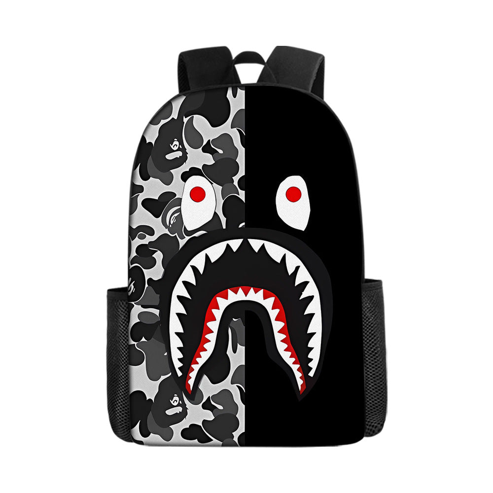 Shark Cartoon Children's Backpack Three-Piece Set