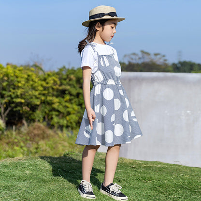 Girls' Korean Style Polka Dot Dress