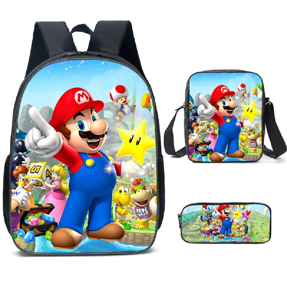 Super Mario Children's Backpack Three-Piece Set