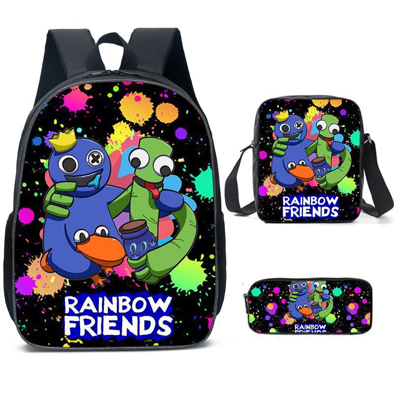 Rainbow Friends Children's Backpack Three-Piece Set