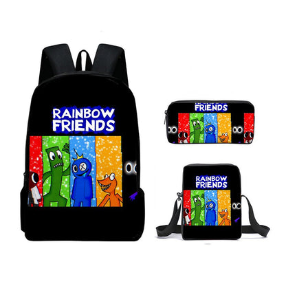 Rainbow Friends Children's Backpack Three-Piece Set