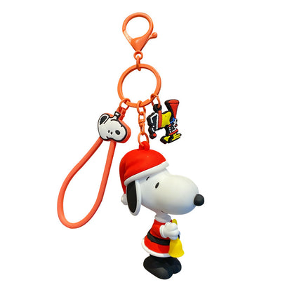 SNOOPY Warm Winter Cute Dog Pendant Christmas Keychain Student Backpack Keychain Ring