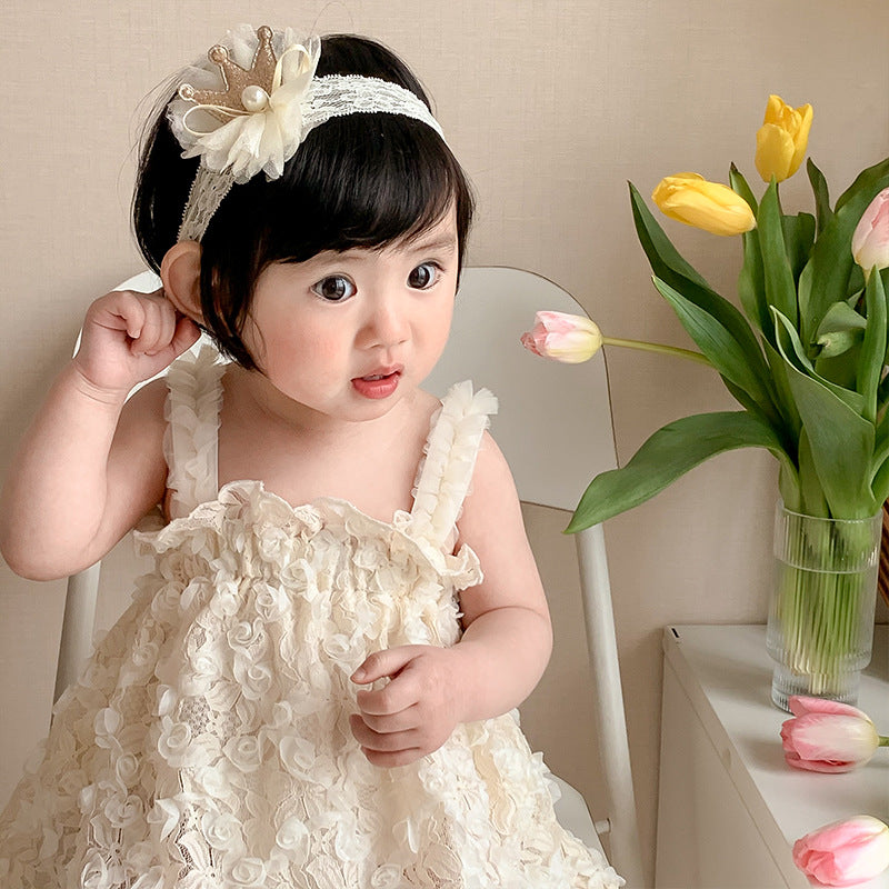 Baby Girl Tulle Onesie Dress with Hairband