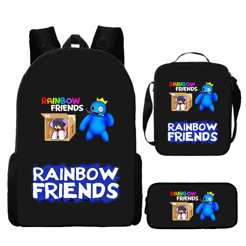 Rainbow Friends Children's Backpack Three-Piece Set