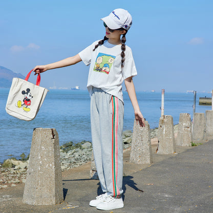 Girls' Casual T-shirt and Pants Two Pieces Set