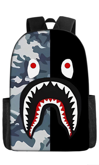 Shark Cartoon Children's Backpack Three-Piece Set