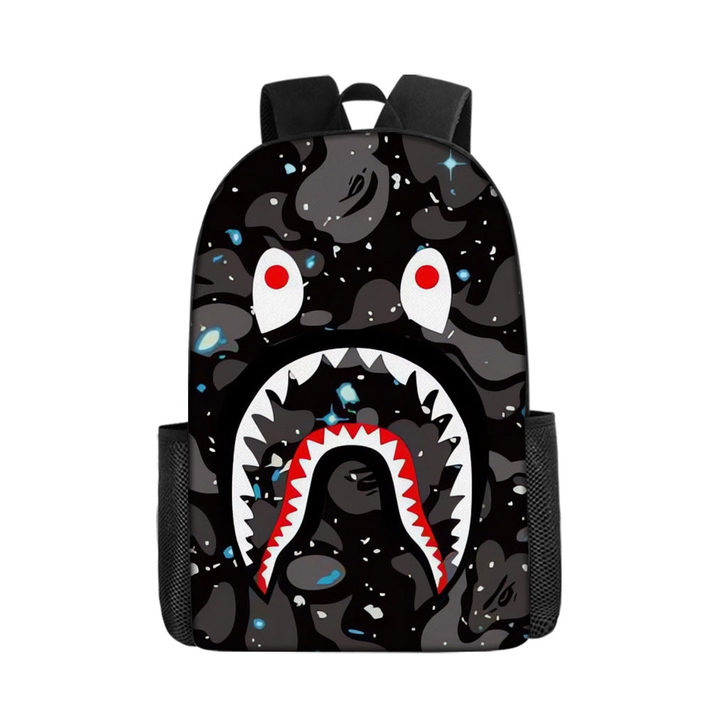 Shark Cartoon Children's Backpack Three-Piece Set