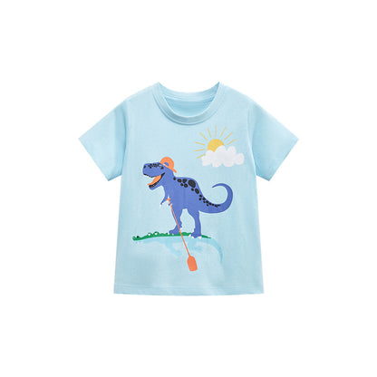 Cartoon Dinosaur Boy's Cotton T-Shirt