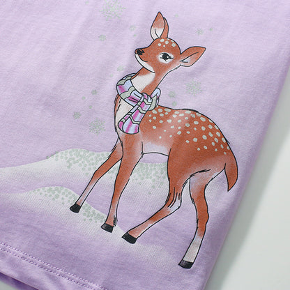 Little Deer Girls' Cotton T-Shirt
