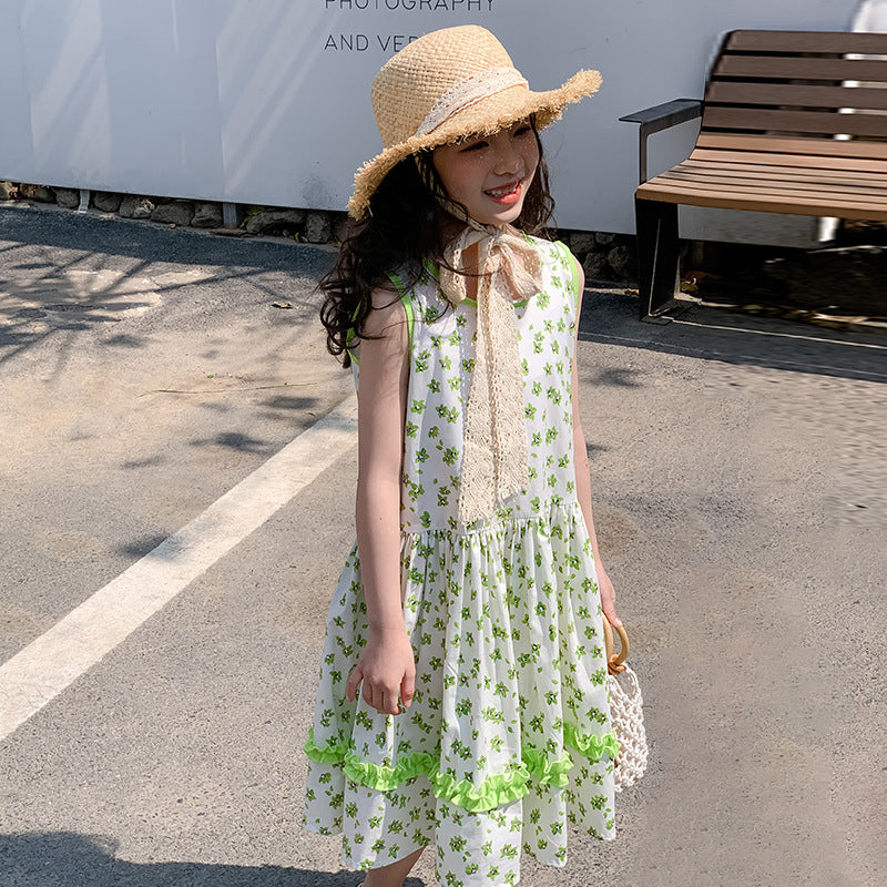 Girls' Korean Style Floral Beach Dress | Girls Dresses Online Singapore SUNJIMISE Singapore Girls' Korean Style Floral Beach Dress | Girls Dresses Online Singapore SUNJIMISE Singapore