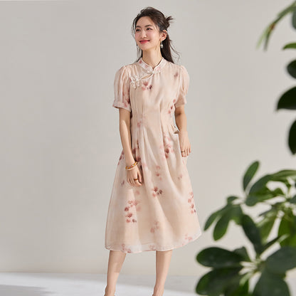 Elegant Vintage Floral Qipao Dress