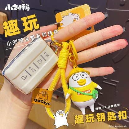 Xiao Liu Duck Injection Keychain Pendant Cute Buddha Duck Student Backpack Keychain Ring Hanging Gift