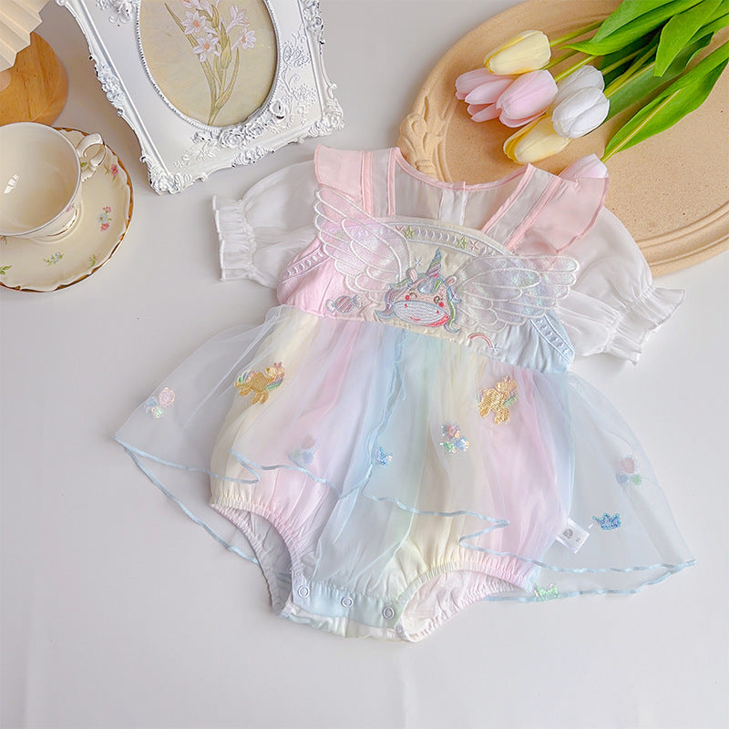 Baby girl unicorn onesie hot sale