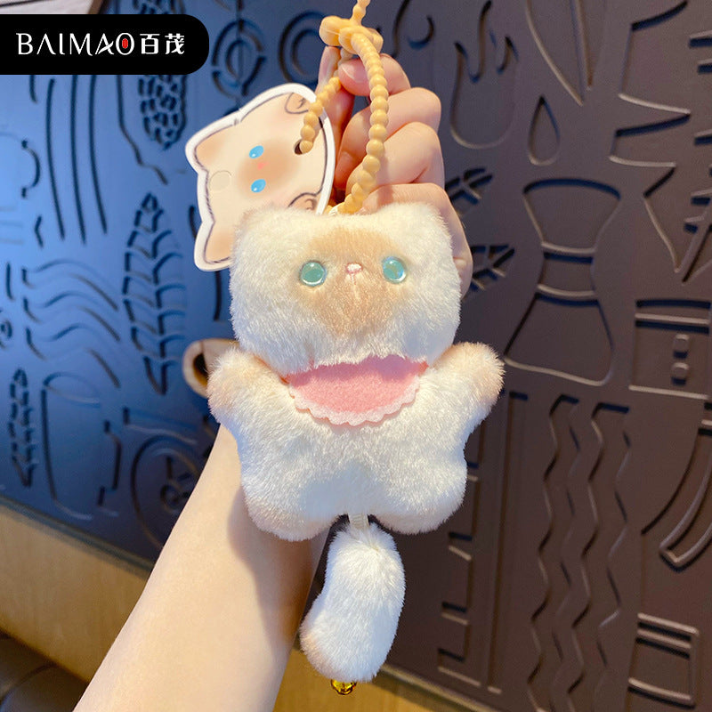 Nuo Ji Yuan Qi Mao Plush Doll Keychain Female Cute Hairy Cat Backpack Pendant