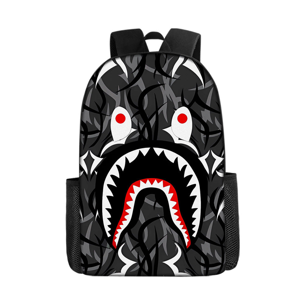 Shark Cartoon Children's Backpack Three-Piece Set