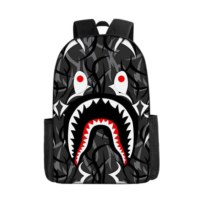 Shark Cartoon Children's Backpack Three-Piece Set