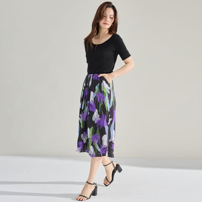 Tulip Bloom Slimming Midi Skirt