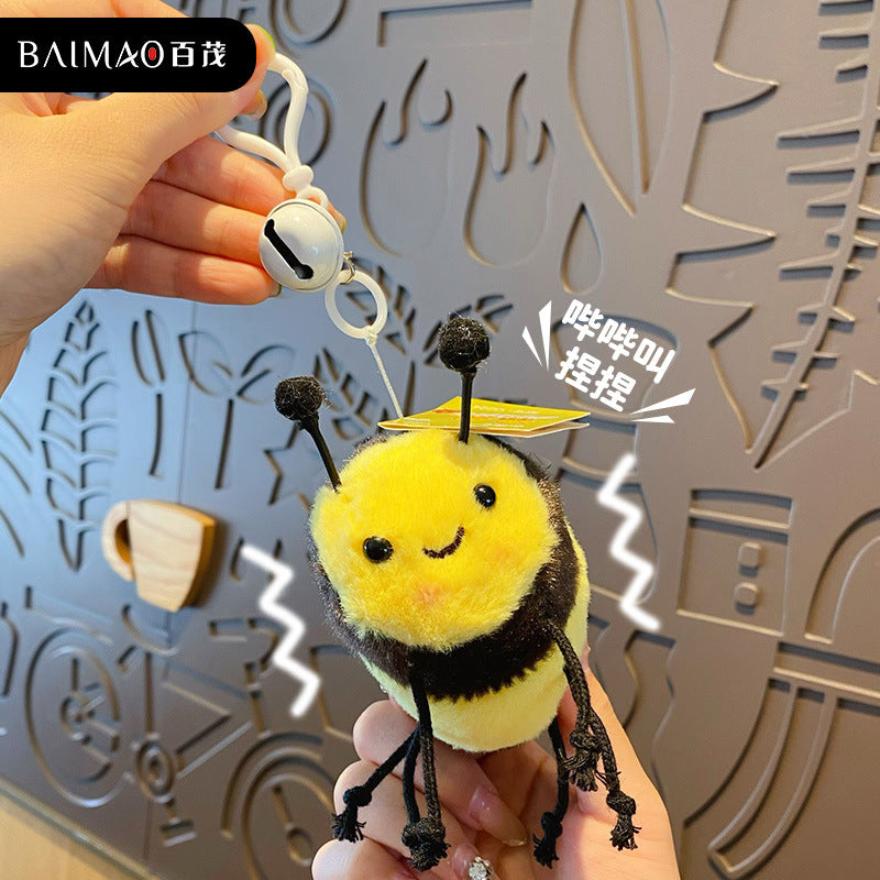 Creative and Fun Plush Insect Bee Doll Keychain Female Cute Seven Star Ladybug Bag Pendant Decoration