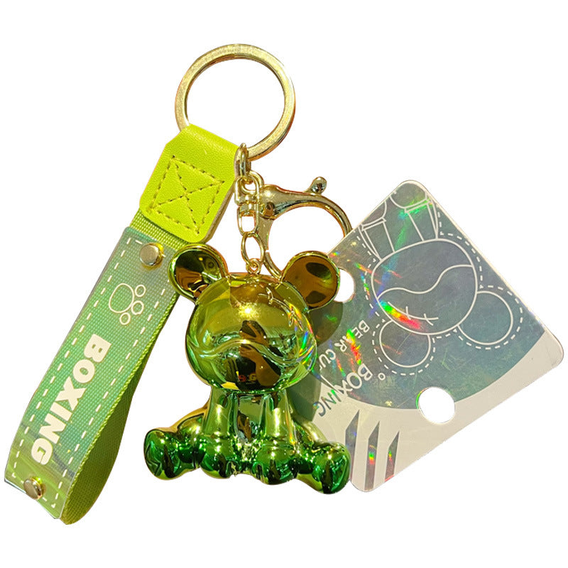 Resin Colorful Bear Bago Keychain, Fashionable and Exquisite Couple Keychain, Backpack Pendant