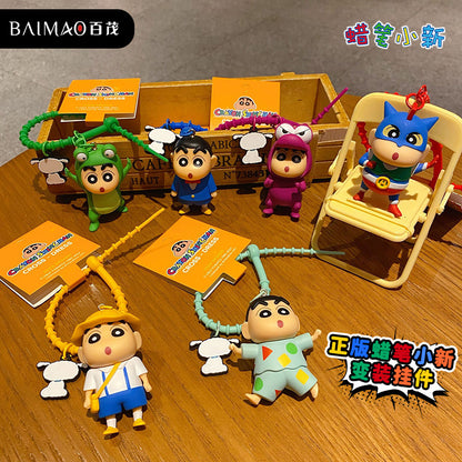 Cross dressing Crayon Shin chan Keychain Female Cute Fashion Couple Accessories Cute Keychain Backpack Pendant