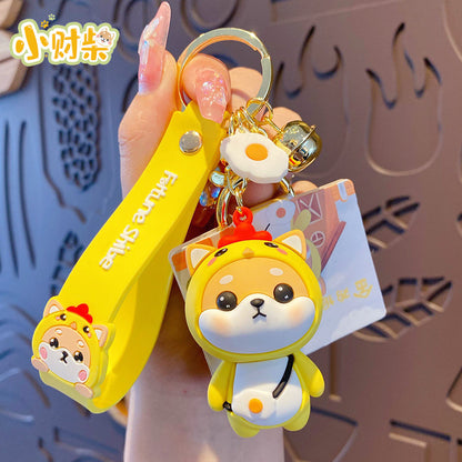 Cartoon Chinese Zodiac Rabbit Keychain Female Cute Exquisite Shiba Inu Doll Keychain Bag Pendant Gift