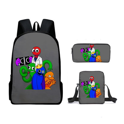 Rainbow Friends Children's Backpack Three-Piece Set