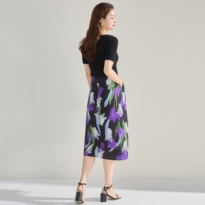 Tulip Bloom Slimming Midi Skirt