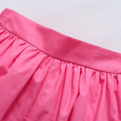 Girls' Lotus Leaf Sleeve Vest Shorts Two-piece Set