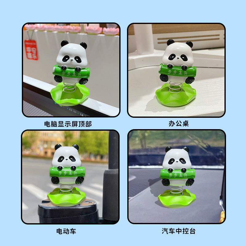 Good luck keeps shaking, happy desktop resin cute pet ornaments, cute pandas, pigs, office workstation decorations