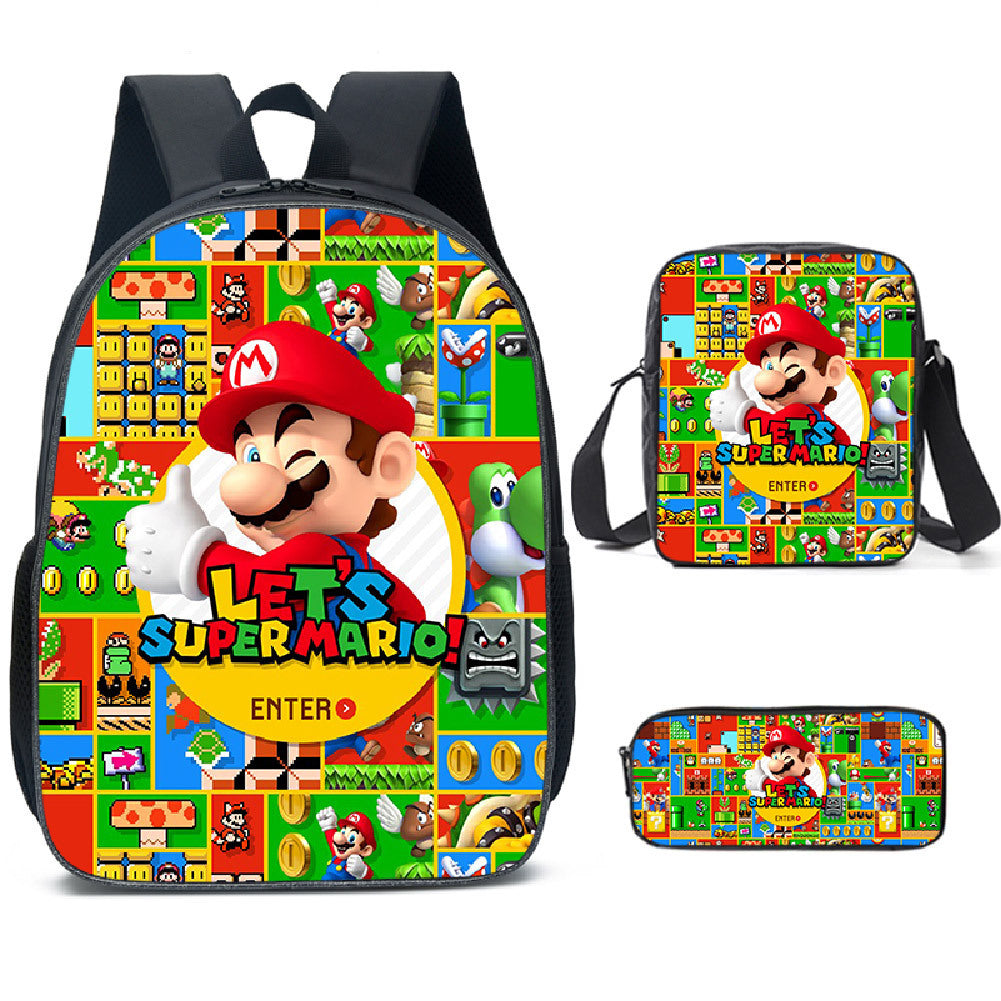 Super Mario Children's Backpack Three-Piece Set