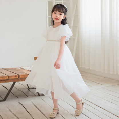 White Enchanting Girls' Princess Tulle Dress