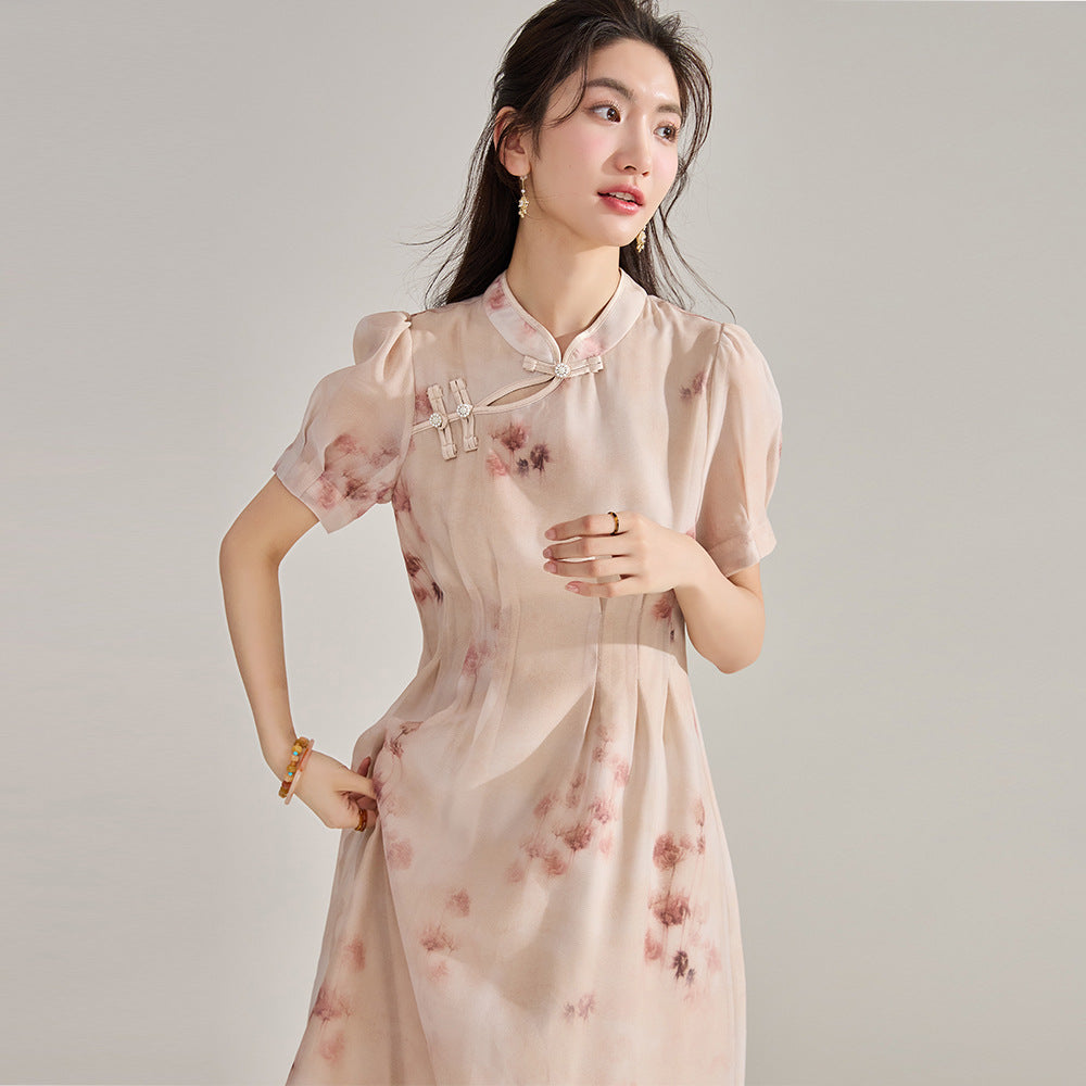 Elegant Vintage Floral Qipao Dress