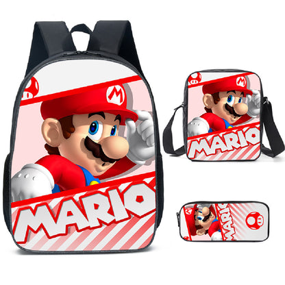 Super Mario Children's Backpack Three-Piece Set