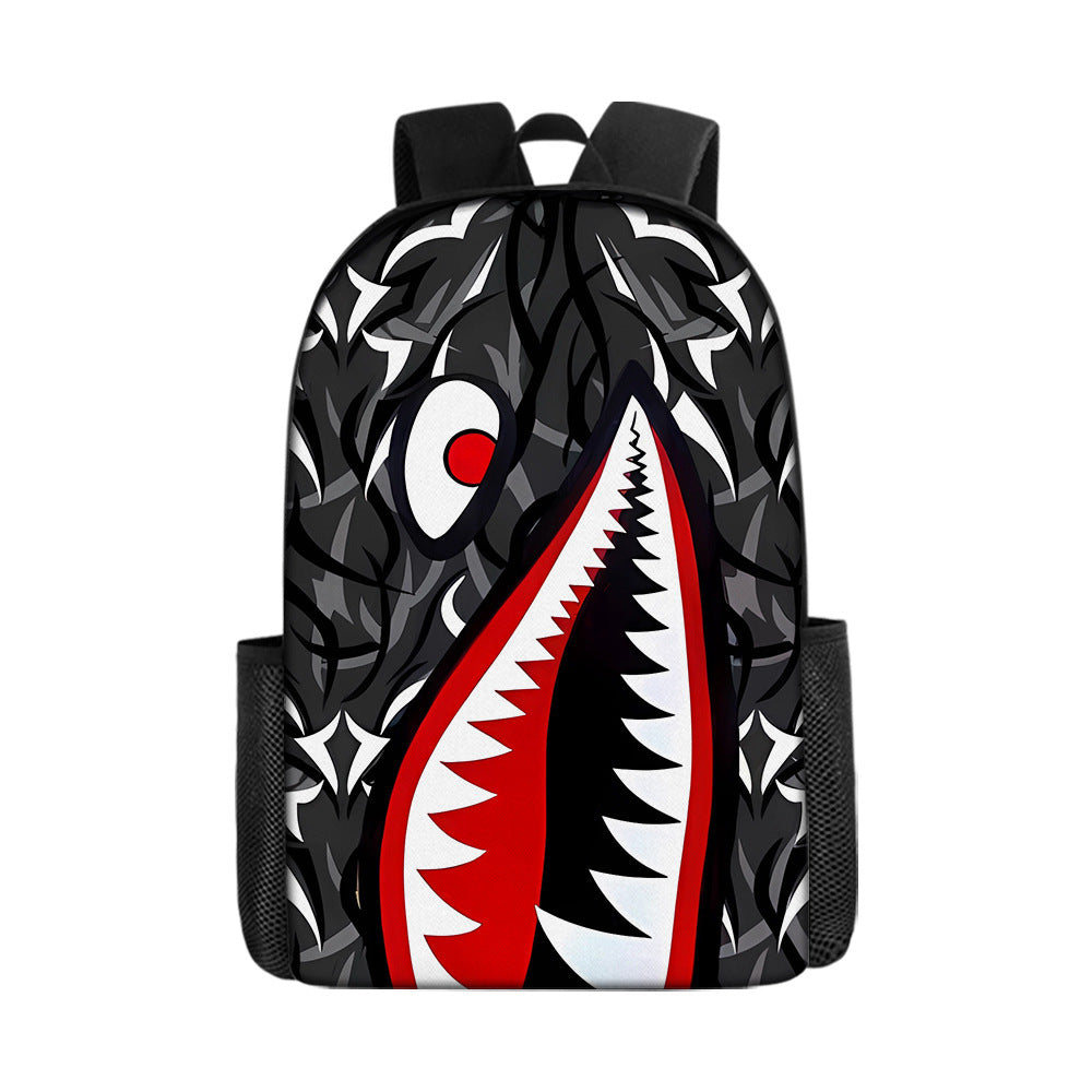 Shark Cartoon Children's Backpack Three-Piece Set