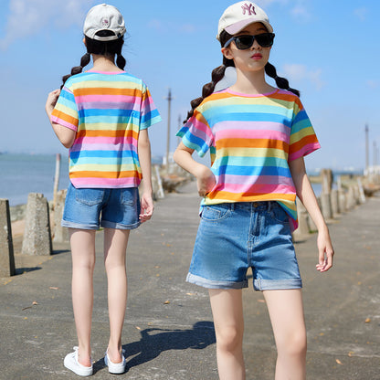 Girls' Casual T-shirt and Shorts Two Pieces Set