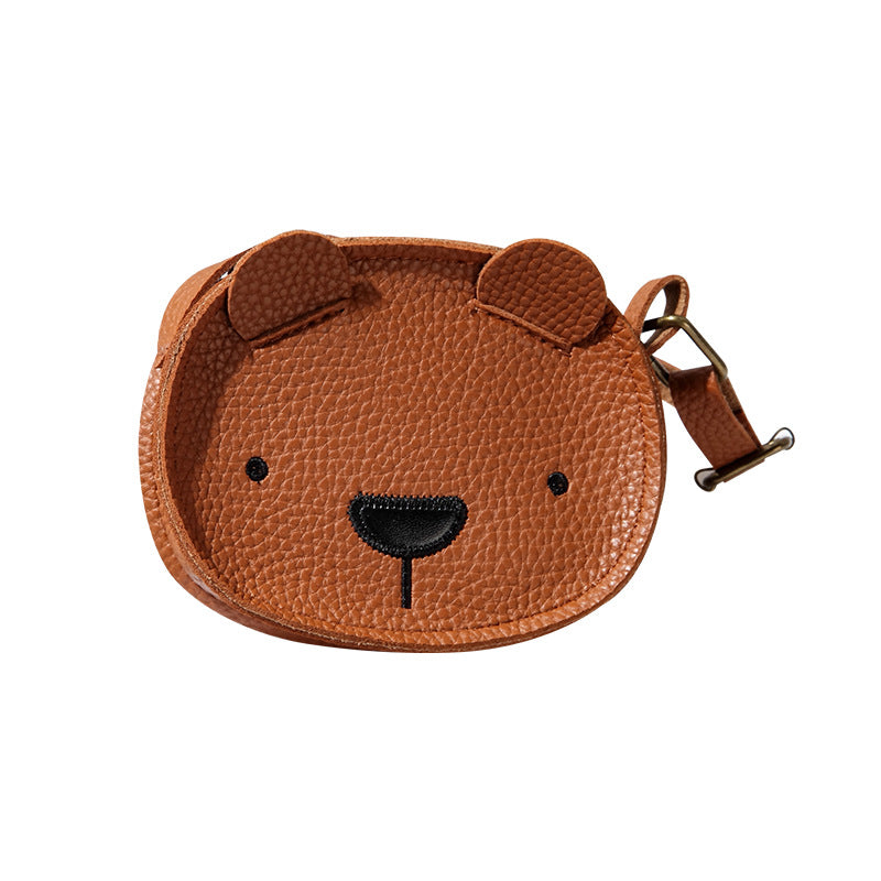 Korean Style PU Leather Little Bear Cross-Body Bag