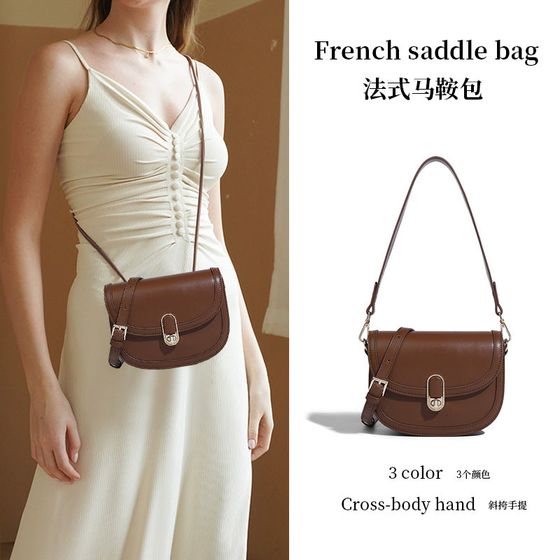 French saddle bag single shoulder armpit bag versatile crossbody bag women's bag