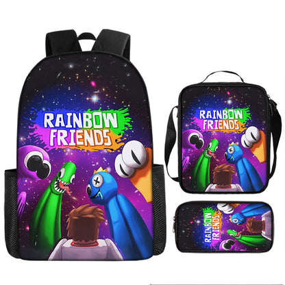 Rainbow Friends Children's Backpack Three-Piece Set