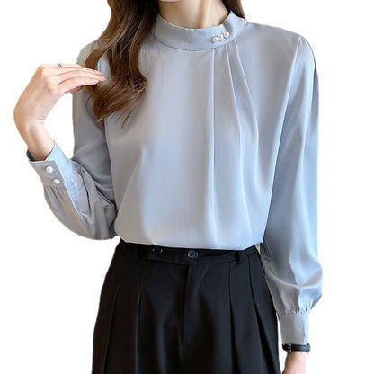 Women's Fashion Satin Chiffon Blouse