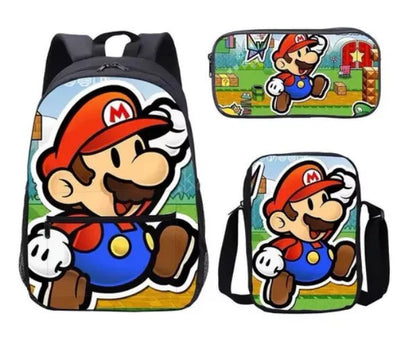 Super Mario Children's Backpack Three-Piece Set