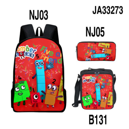 Numberblocks Children's Backpack Three-Piece Set